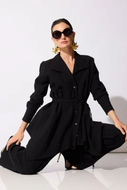 Matelassé Cotton Wide Pull On Pants