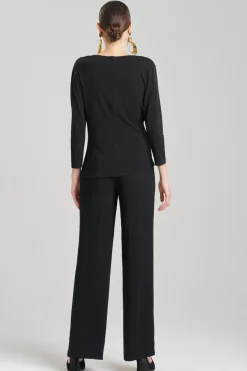 Matte Jersey Draped V-Neck Top