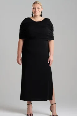 Matte Jersey Rouched Shoulder Dress