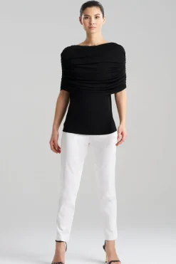 Matte Jersey Rouched Shoulder Top