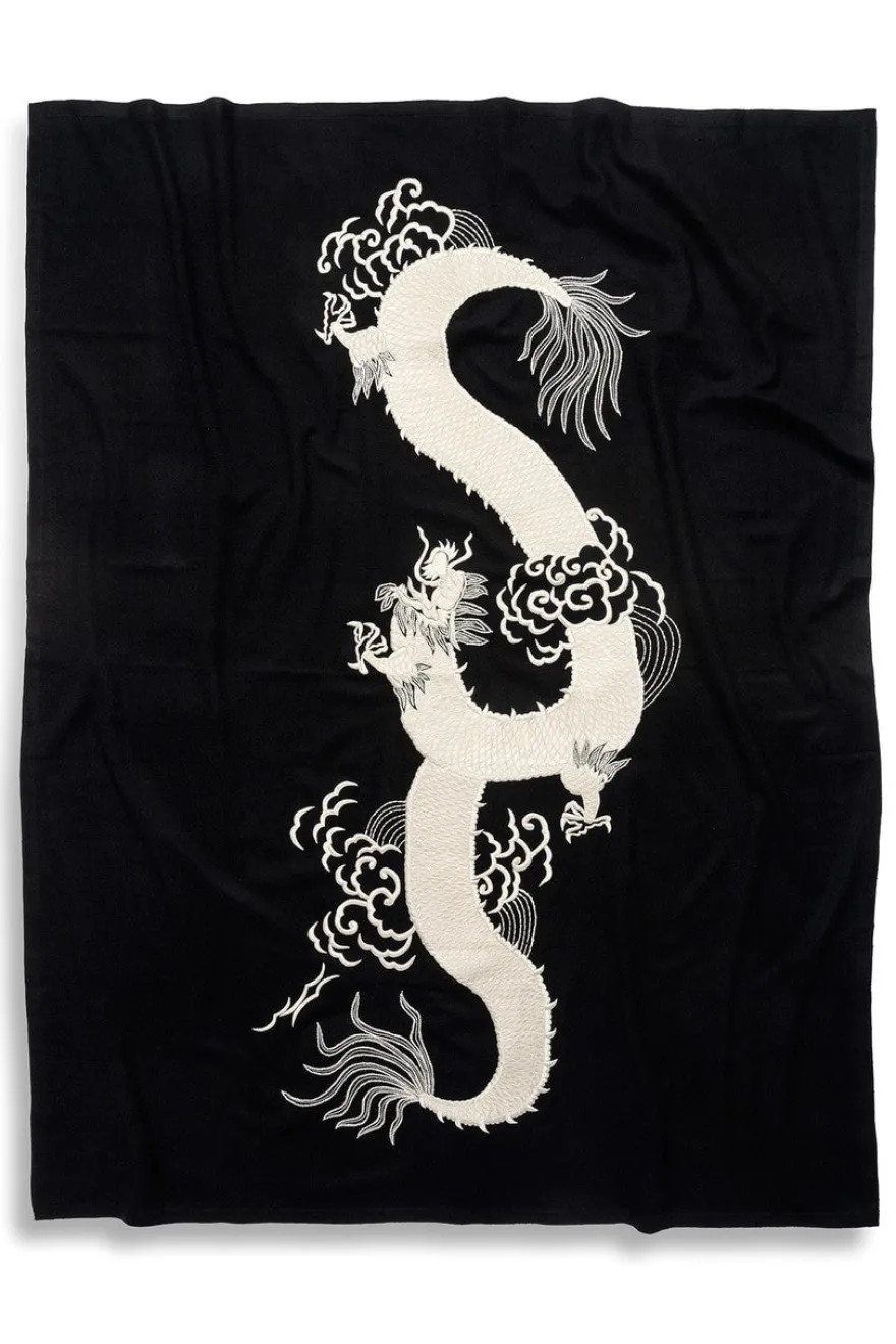 Mayon Dragon Embroidery Throw