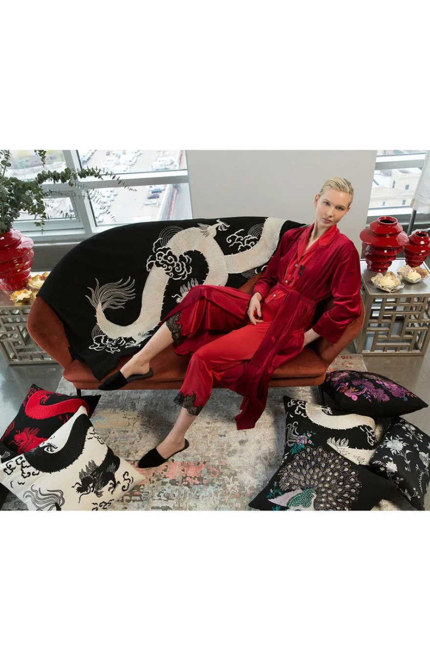 Mayon Dragon Embroidery Throw