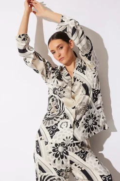 Medallion Notch Button Front PJ