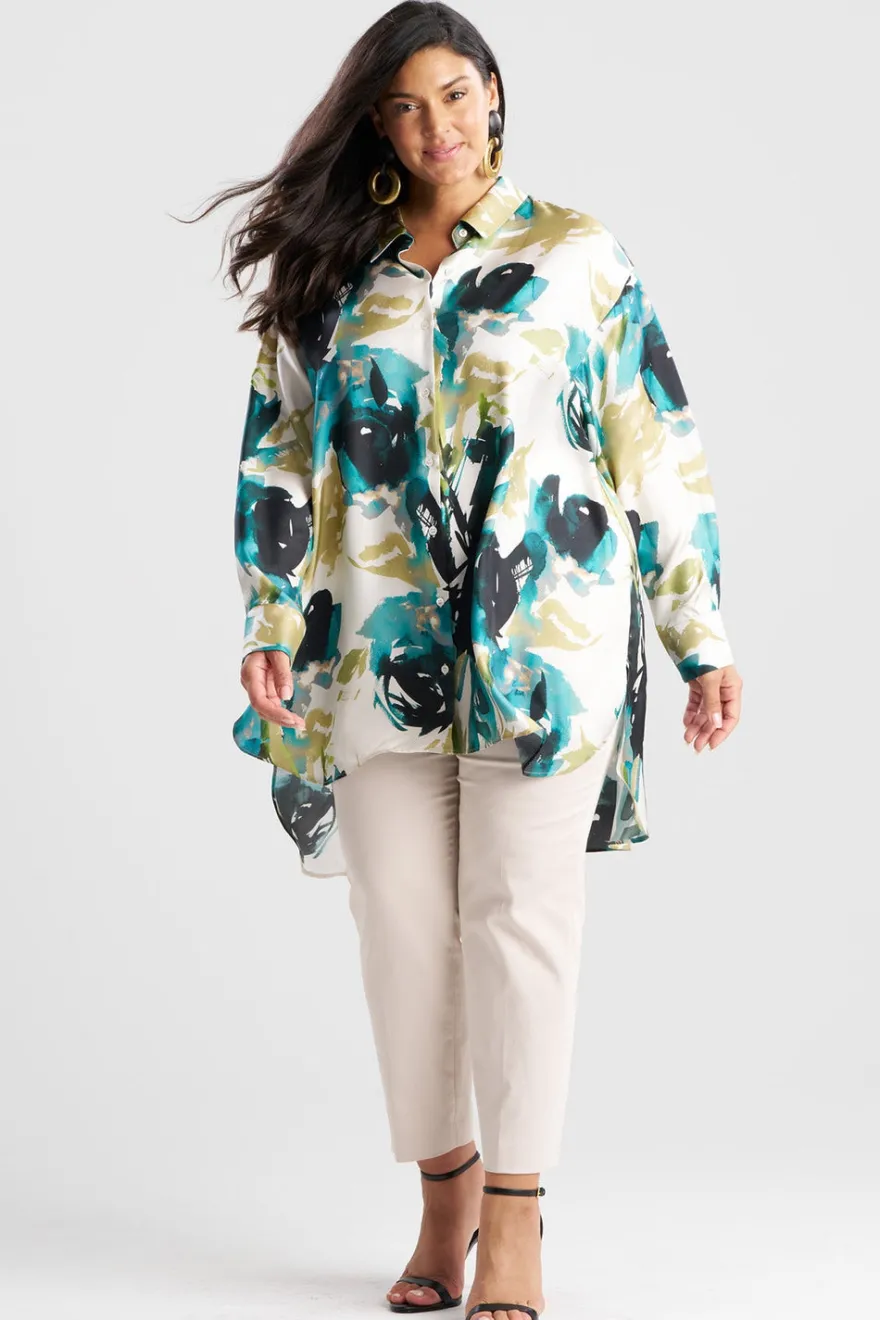 Mira Silk Twill Oversized Shirt