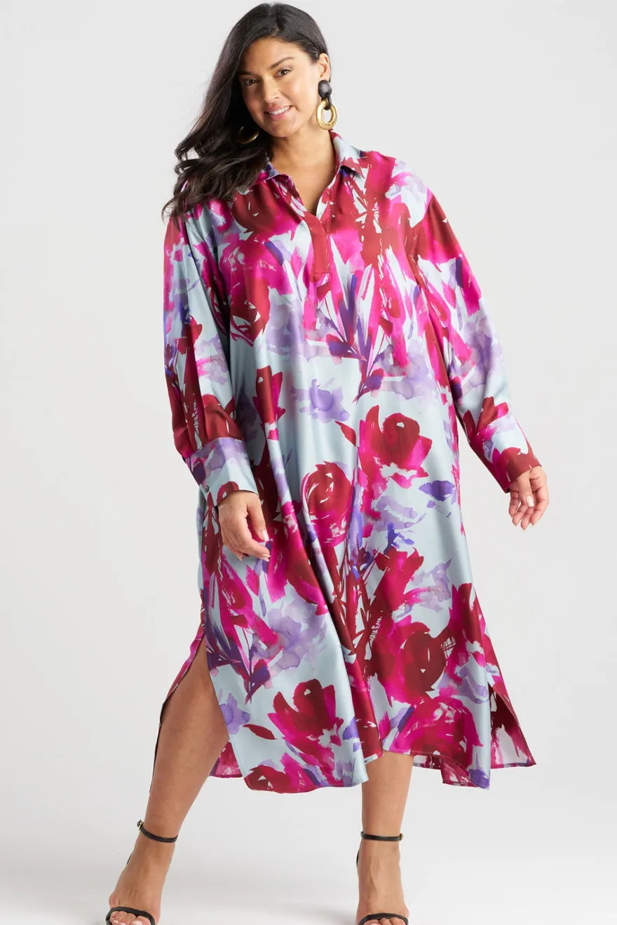 Mira Silk Twill Oversized Shirt Dress