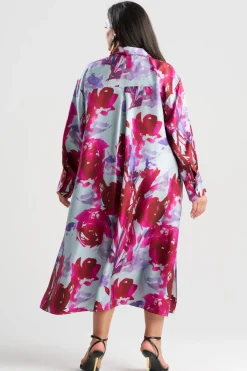 Mira Silk Twill Oversized Shirt Dress