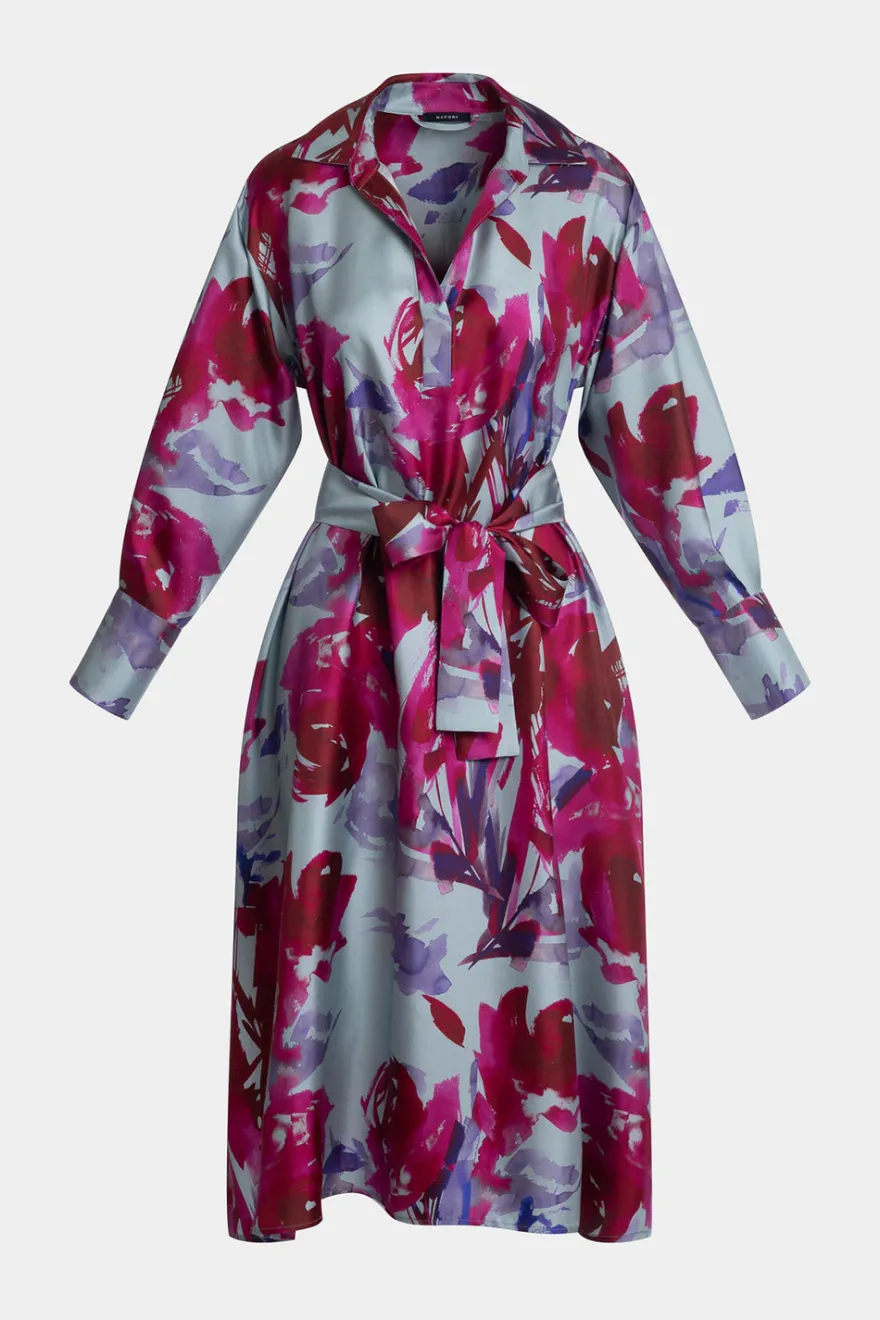 Mira Silk Twill Oversized Shirt Dress