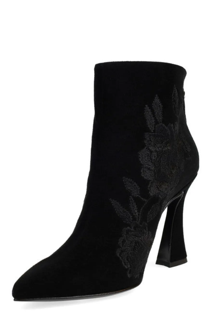 Mitsu Shugo Embroidery Square Heel Ankle Boot