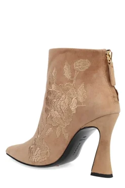 Mitsu Shugo Embroidery Square Heel Ankle Boot
