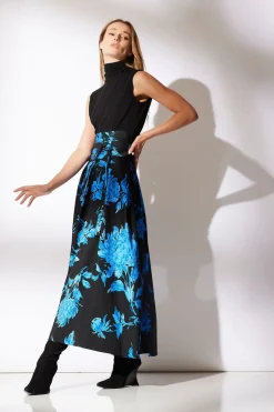 Miyako Printed Cotton Chino Maxi Skirt