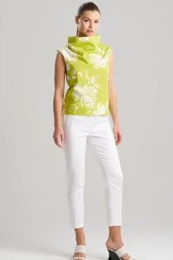 Miyako Printed Cotton Poplin Funnel Neck Top