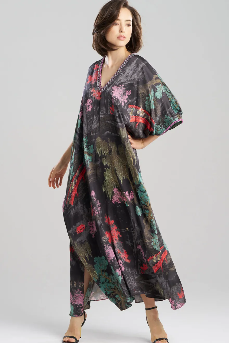 Nara Embellished Cocoon Silk Caftan