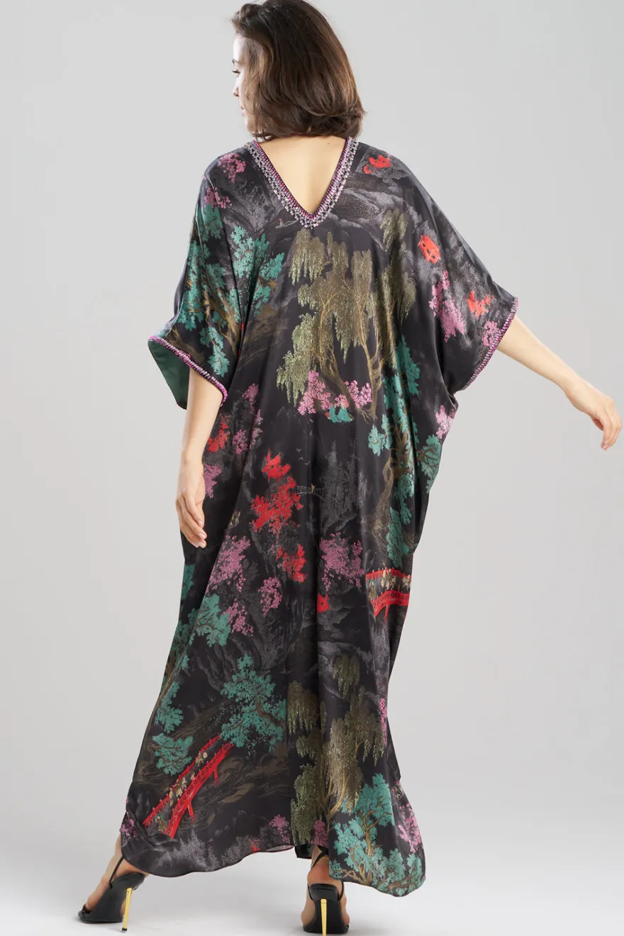 Nara Embellished Cocoon Silk Caftan