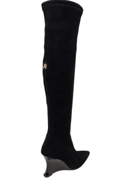 Natsu Stretch Suede Over the Knee Wedge Boot