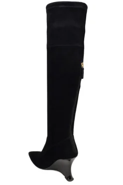 Natsu Stretch Suede Over the Knee Wedge Boot