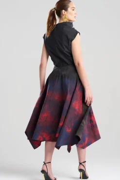 Niji Tie Dye Taffeta Origami Maxi Skirt