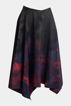 Niji Tie Dye Taffeta Origami Maxi Skirt
