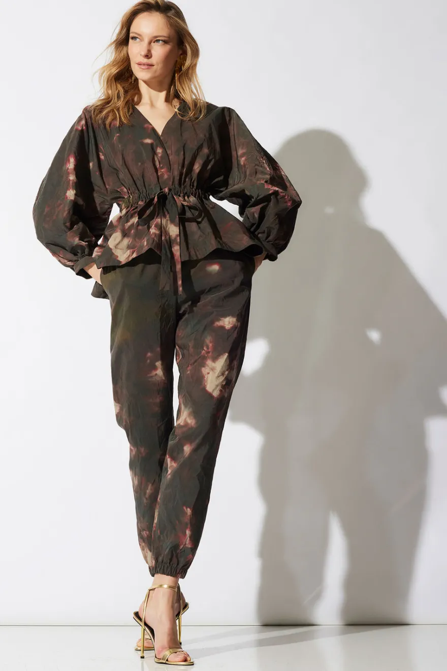 Niji Tie Dye Taffeta Voluminous Sleeve Jacket