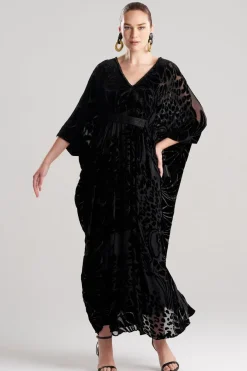 Nouveau Velvet Embellished Silk Caftan