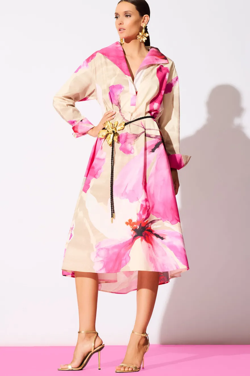 Orchid Cotton Poplin Oversized Pull Over Shirtdress