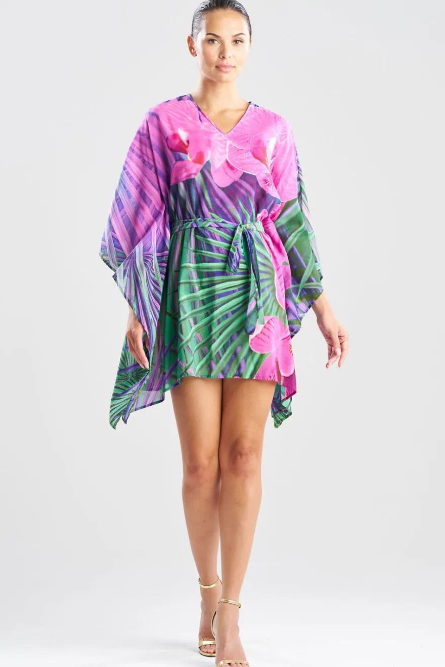Orchid Silk Cotton Voile Short Caftan
