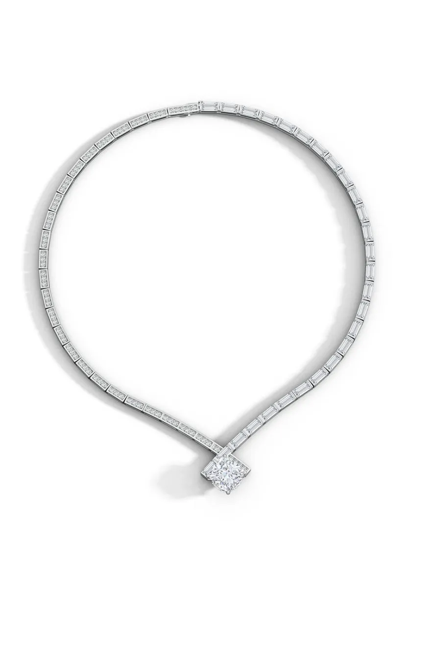 Orient Express Lab-Grown 14K Gold & Cushion Diamond Statement Necklace