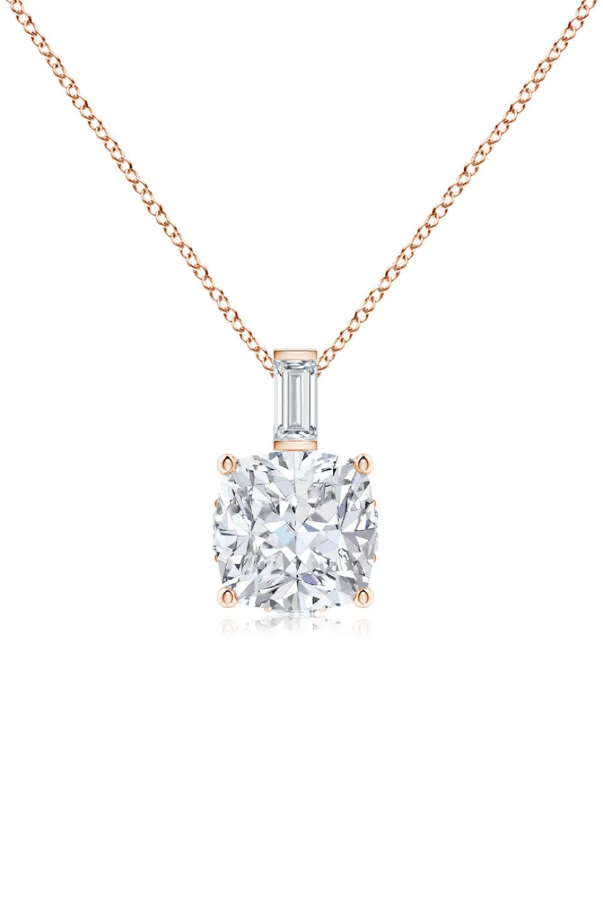 Orient Express Lab-Grown 14K Gold & Cushion Diamond Pendant Necklace