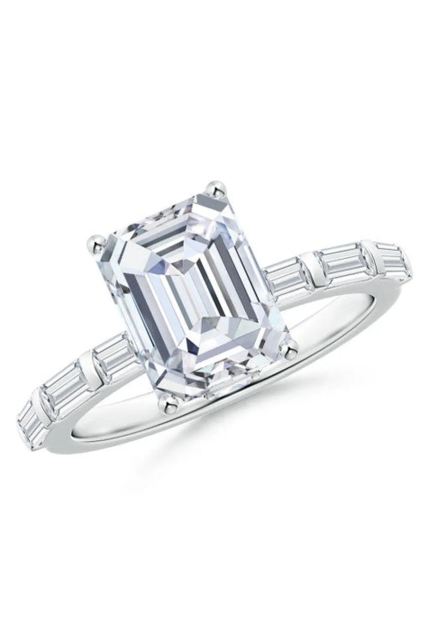 Orient Express Lab-Grown 14K Gold & Emerald Cut Diamond Solitaire Ring