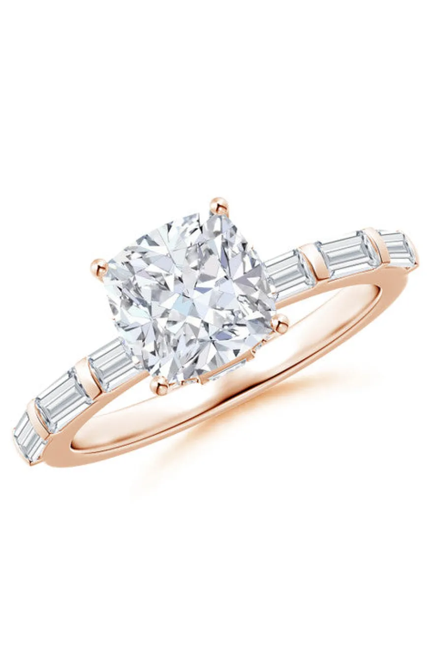 Orient Express Lab-Grown 14K Gold & Cushion Diamond Solitaire Ring