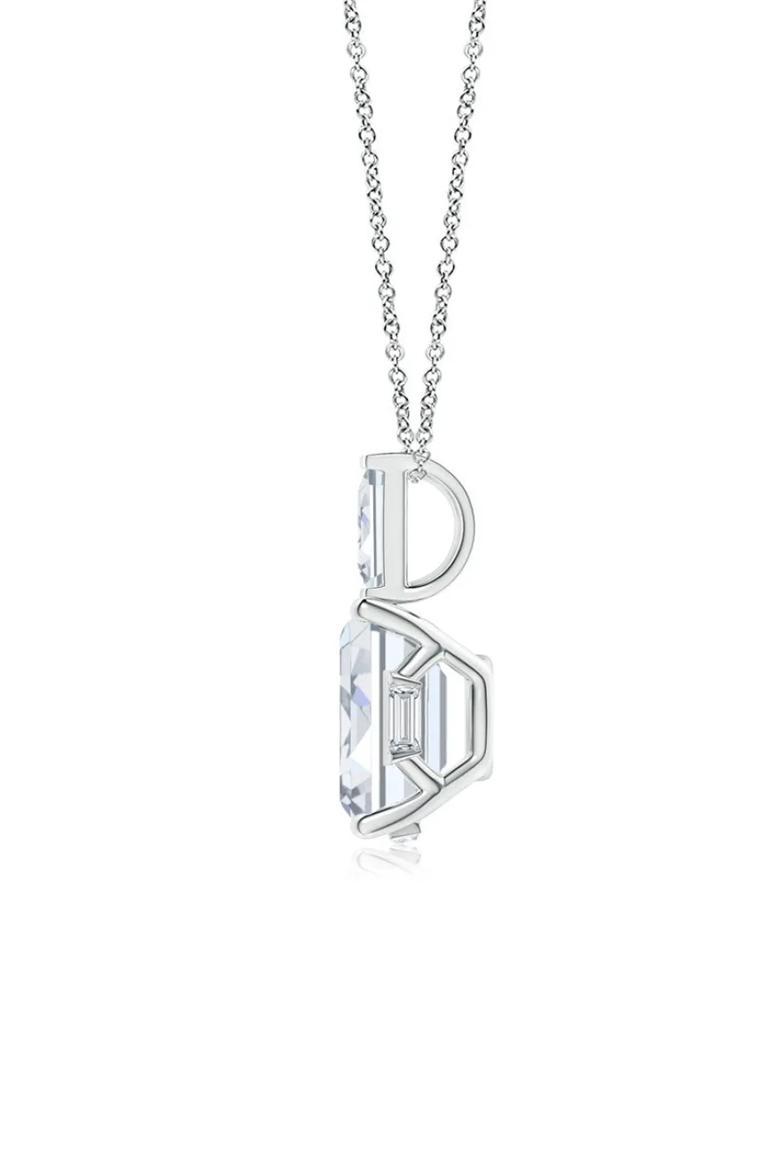 Orient Express Lab-Grown 14K Gold & Emerald Cut Diamond Pendant Necklace