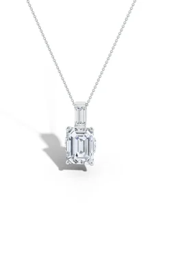 Orient Express Lab-Grown 14K Gold & Emerald Cut Diamond Pendant Necklace