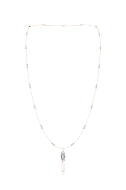 Orient Express Lab-Grown 14K Gold Baguette & Diamond Detachable Tassel Pendant Chain Necklace