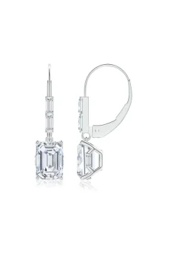 Orient Express Lab-Grown 14K Gold & Emerald Cut Diamond Earrings