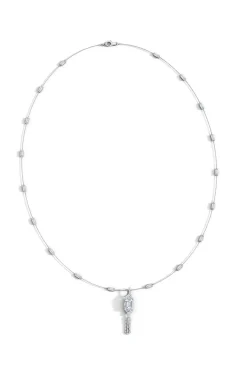 Orient Express Lab-Grown 14K Gold Baguette & Diamond Detachable Tassel Pendant Chain Necklace