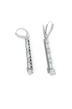 Orient Express Lab-Grown 14K Gold Baguette & Cushion Diamond Long Drop Earrings