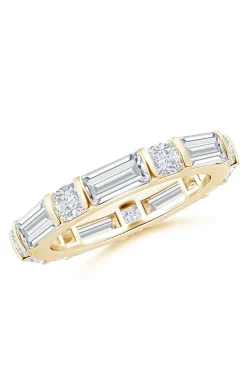 Orient Express Lab-Grown 14K Gold Baguette & Cushion Diamond Eternity Band