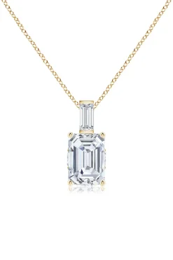 Orient Express Lab-Grown 14K Gold & Emerald Cut Diamond Pendant Necklace
