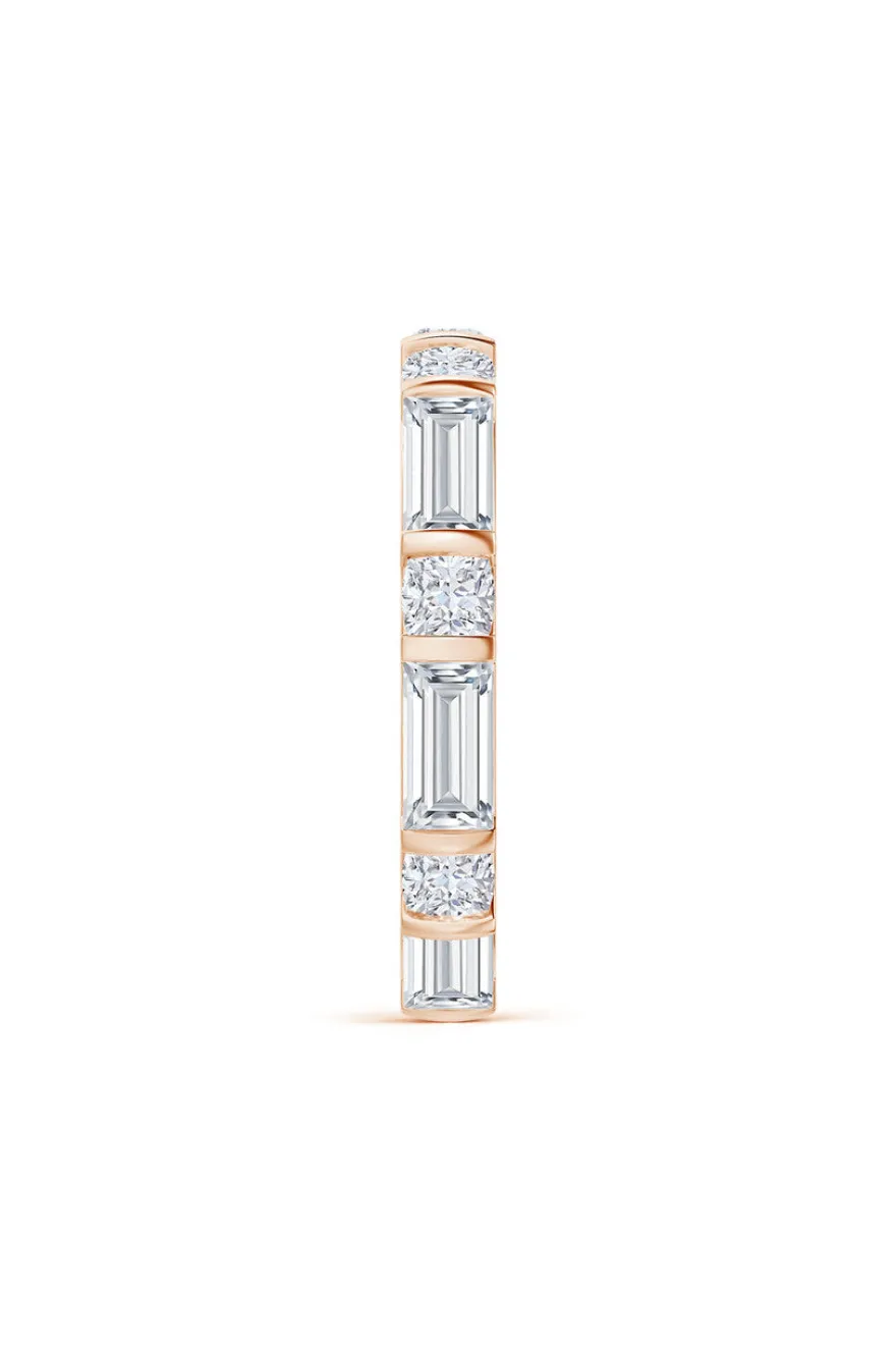 Orient Express Lab-Grown 14K Gold Baguette & Cushion Diamond Eternity Band