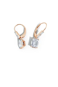 Orient Express Lab-Grown 14K Gold & Emerald Cut Diamond Earrings