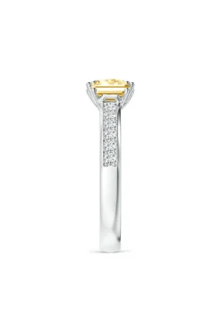 Orient Express Lab-Grown 14K Gold with White & Yellow Diamond Two Stone Ring