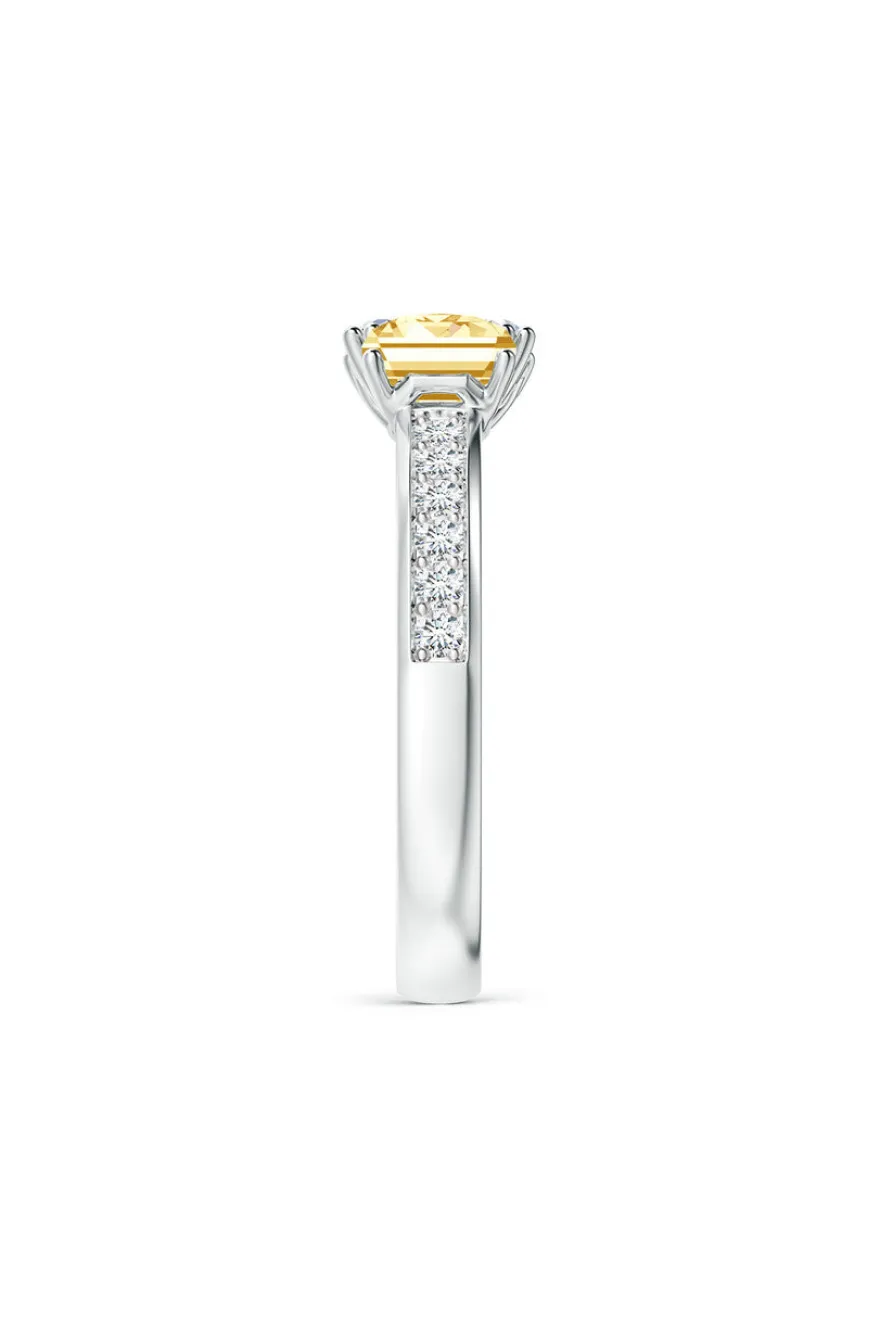 Orient Express Lab-Grown 14K Gold with White & Yellow Diamond Two Stone Ring