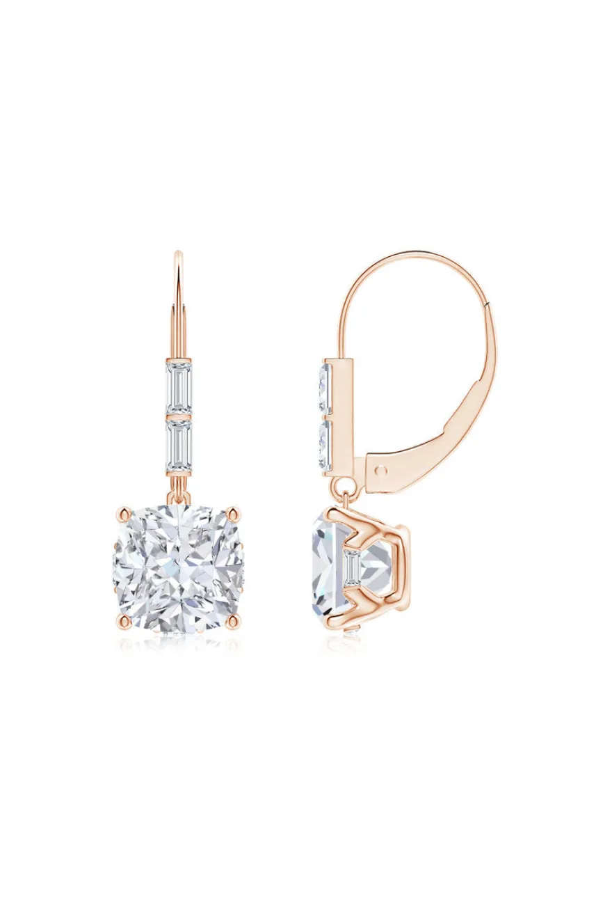 Orient Express Lab-Grown 14K Gold Cushion Diamond Earrings