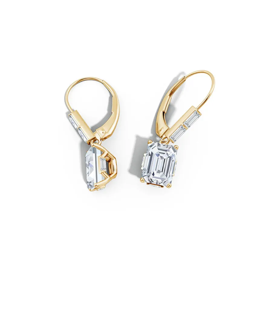 Orient Express Lab-Grown 14K Gold Cushion Diamond Earrings