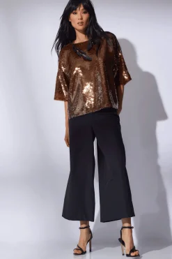 Paillettes Boat Neck Top