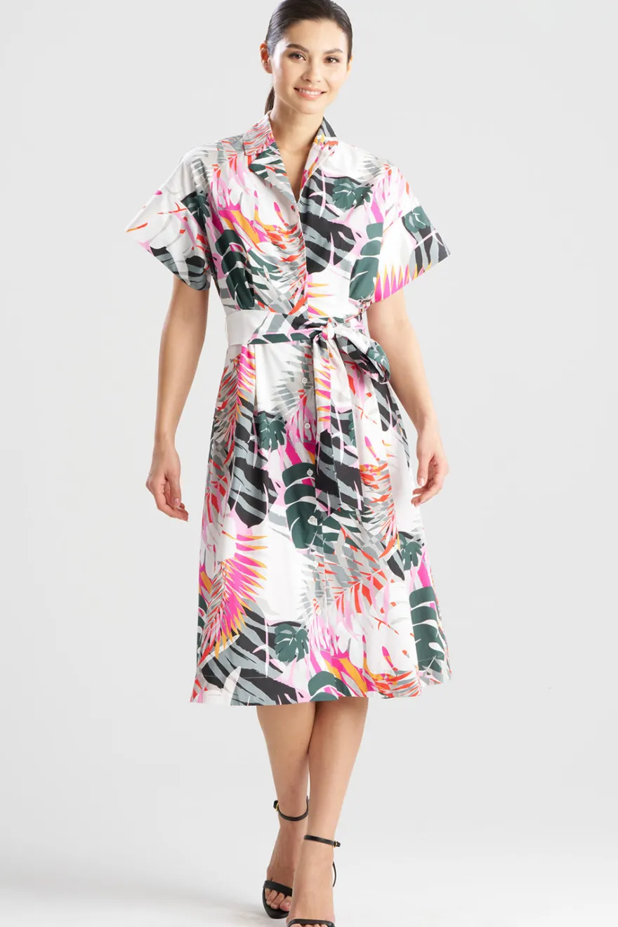 Palms Cotton Poplin Shirtdress