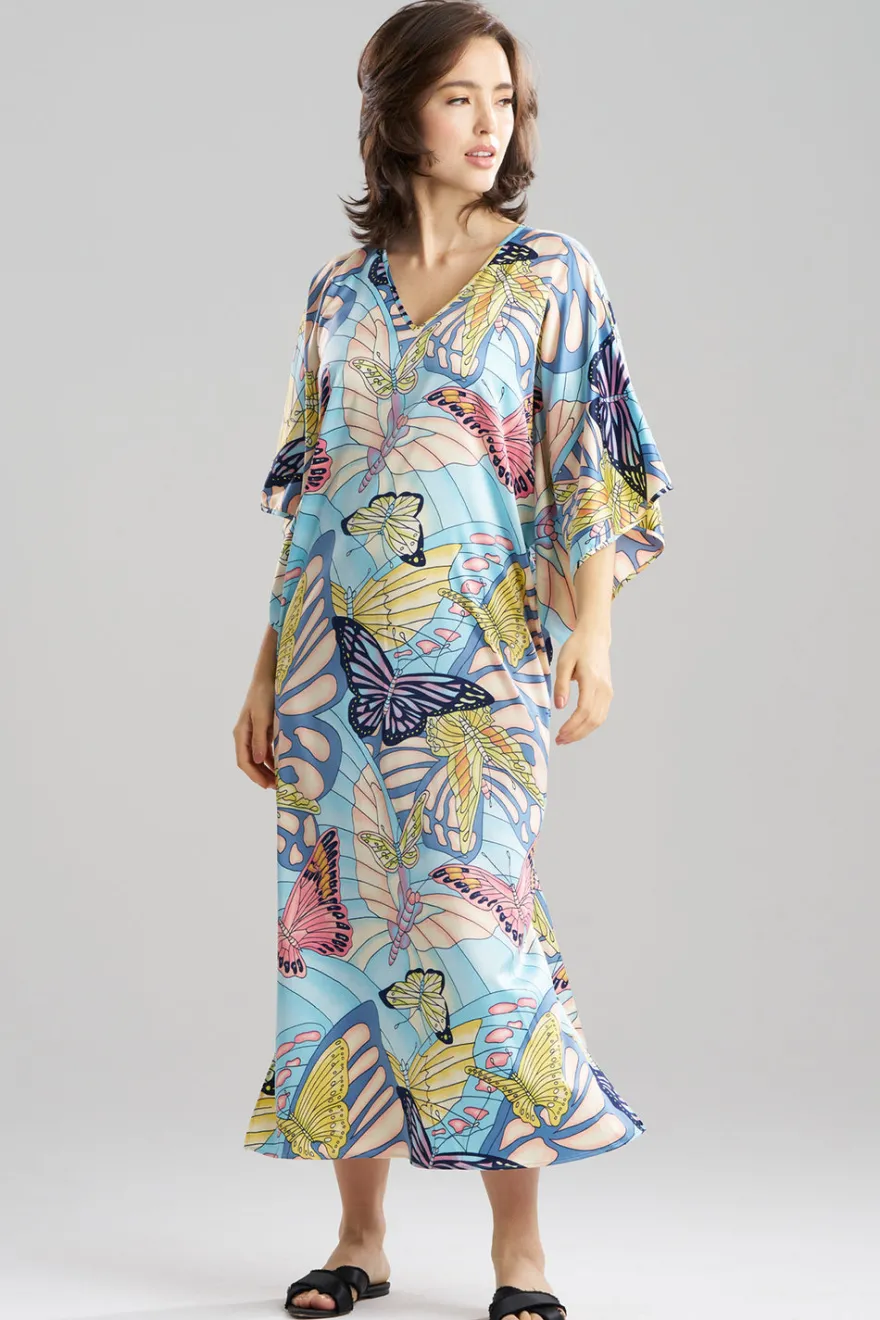 Papillon Printed Satin Caftan