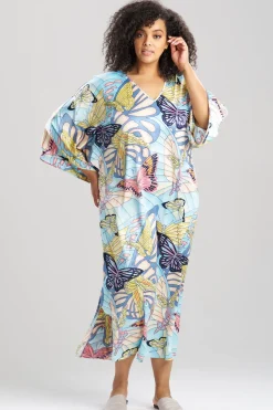 Papillon Printed Satin Caftan