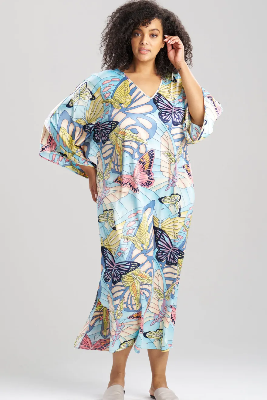 Papillon Printed Satin Caftan