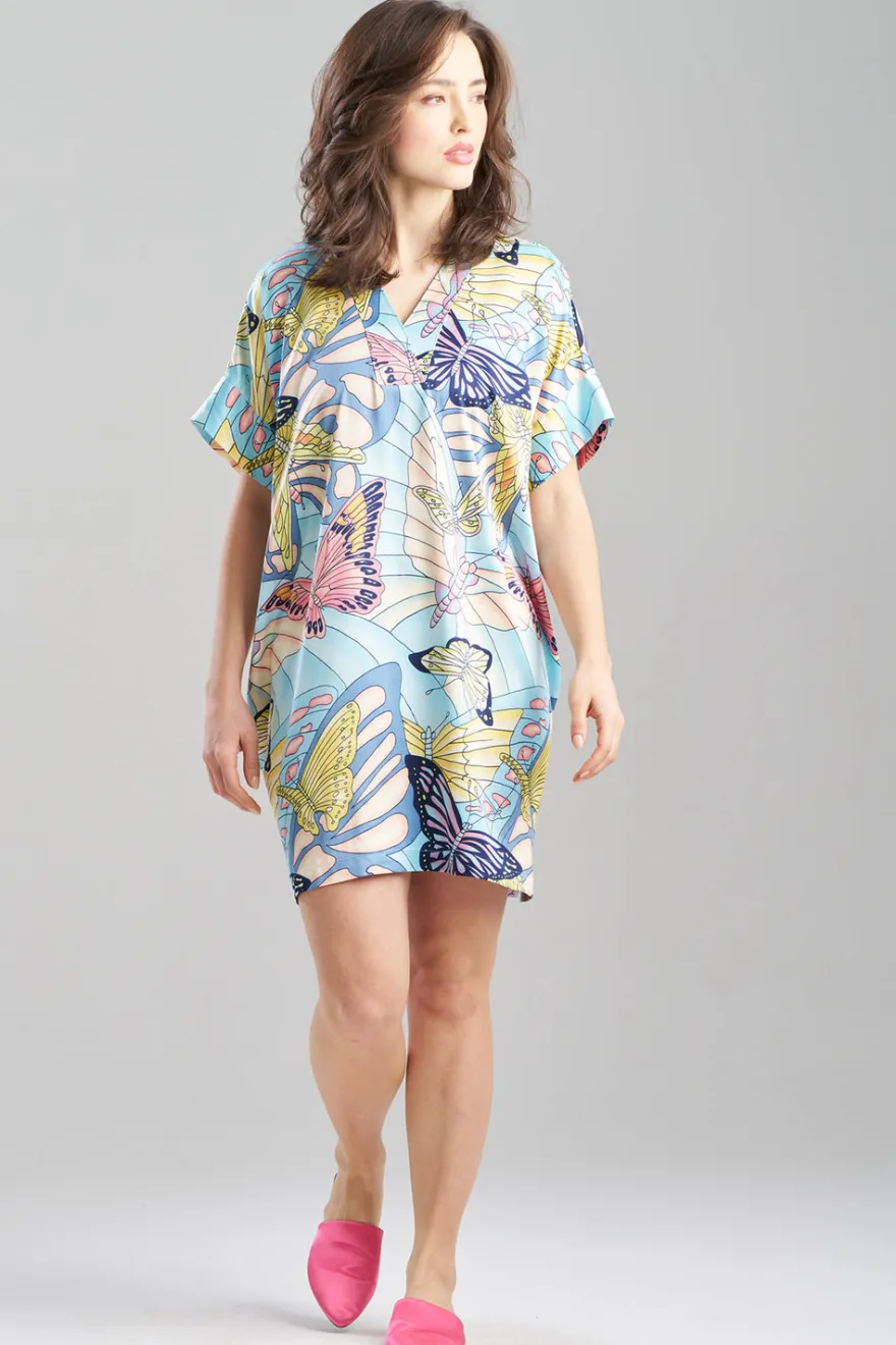 Papillon Printed Satin Sleepshirt