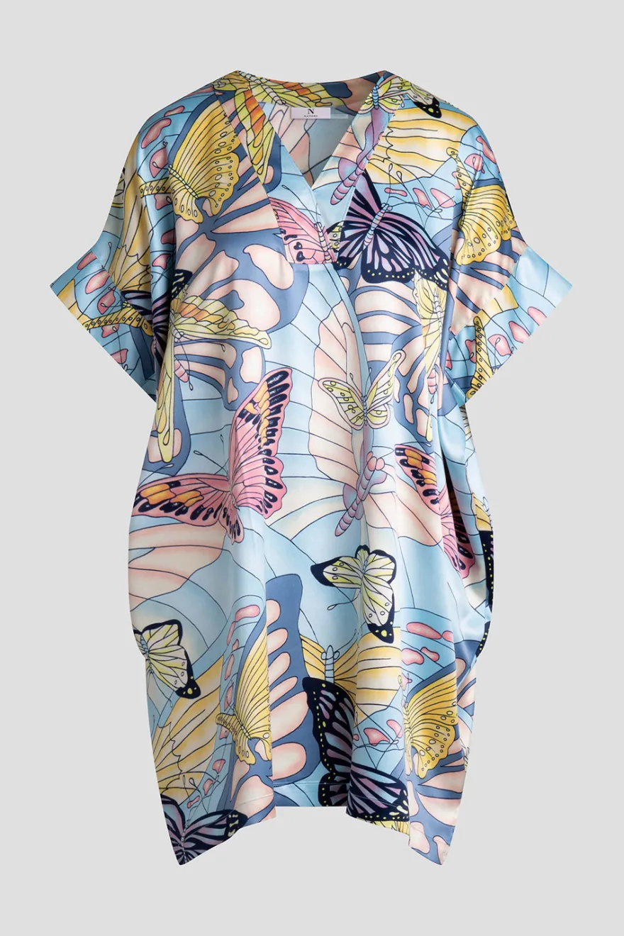 Papillon Printed Satin Sleepshirt